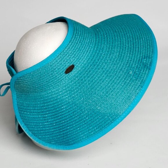 DISNEY'S CASTAWAY CAY Wide Brimmed Sun Hat SCALA TEAL HAT Pack away hat - Picture 3 of 8